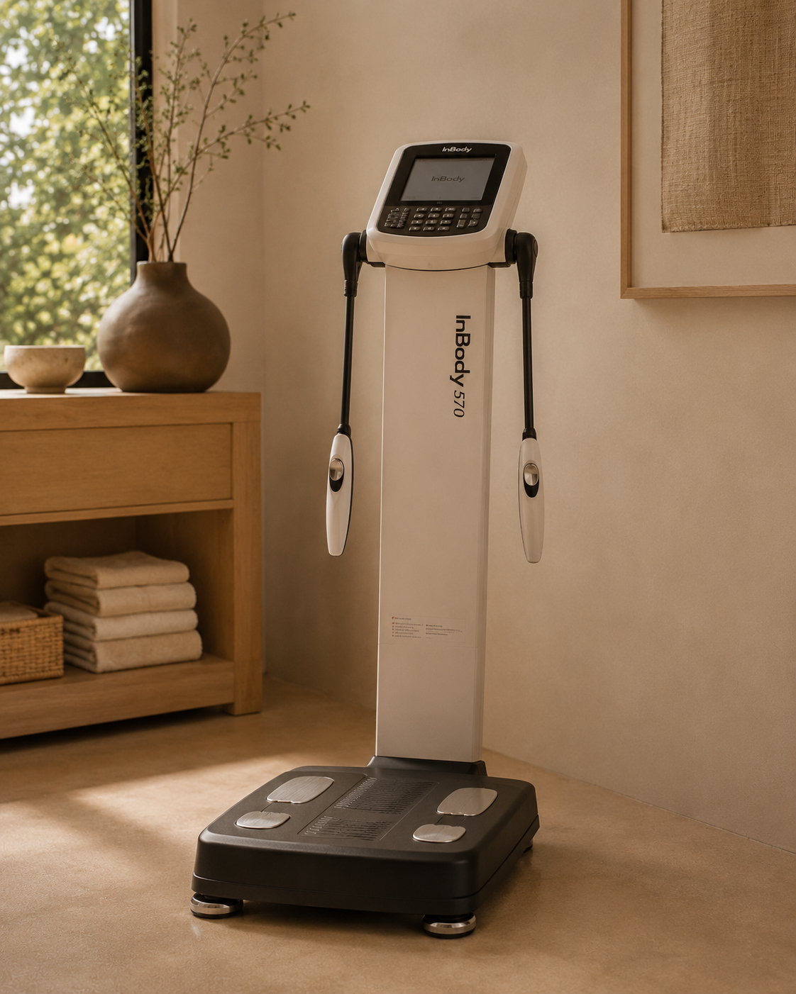 An InBody 570 body composition scanner in the clinic, ready for a 60-second scan
